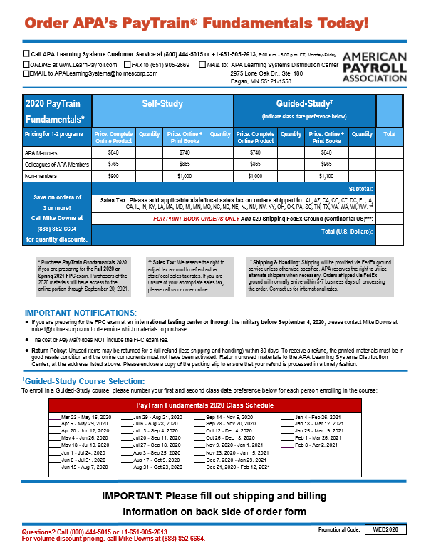 2020 PTF Order Form Thumb | PAYO- PayrollOrg