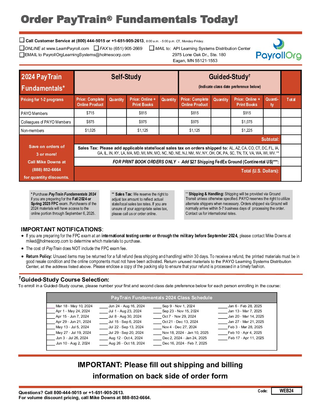 2024-PAYO-PayTrain-Fundamentals-Order-Form-1 | PAYO- PayrollOrg